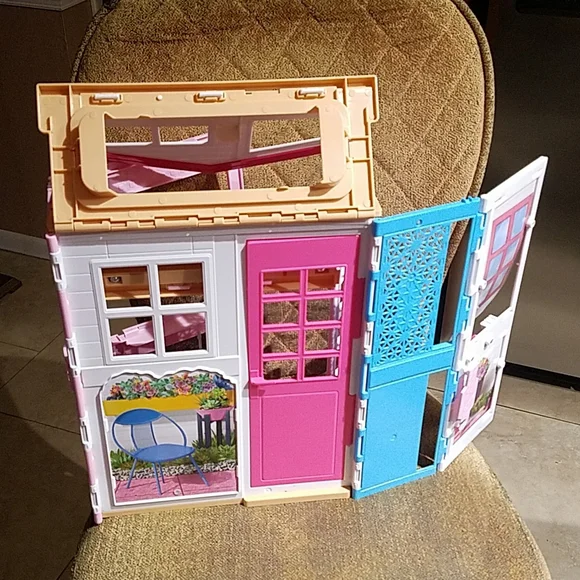 2016 Barbie 2-Story Foldable Dollhouse Playset Multicolor Mattel Fold & Go - Picture 4 of 7